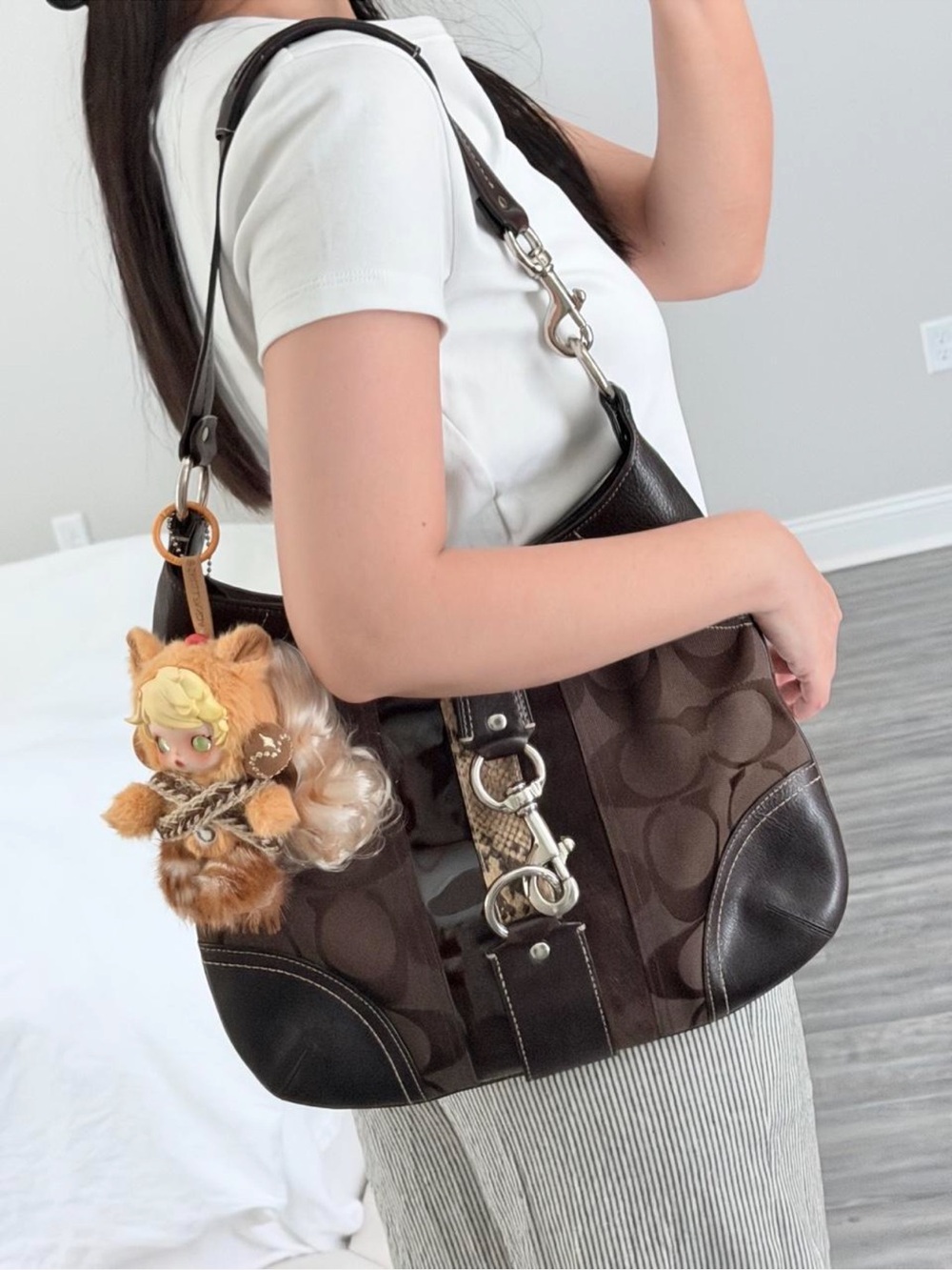 Vintage Coach Hamptons signature python